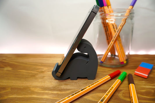 Handyhalterung im Dinosaurier-Design in frei wählbarer Farbe, ideal für den Schreibtisch