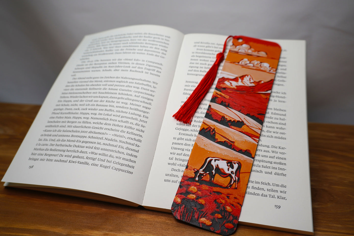 Lesezeichen mit Bergpanorama  – Wahlweise mit oder ohne Quaste