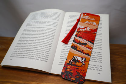 Lesezeichen mit Bergpanorama  – Wahlweise mit oder ohne Quaste