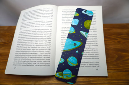 Lesezeichen mit Sternen und Planeten, dekoratives Accessoire für Bücherliebhaber