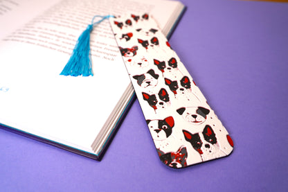 Hundemuster-Lesezeichen für Bücherliebhaber und Hundeliebhaber, mit optionaler Quaste
