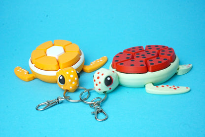 Fruit Turtle Fidget Clicker in Erdbeer‑Design mit Keychain, perfekt für unterwegs