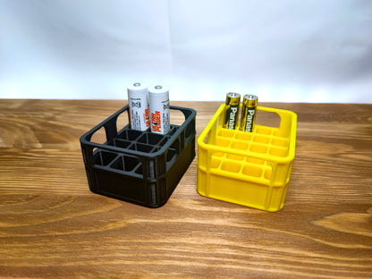 Batteriespender im Bierkisten-Design, individuell anpassbar in der Farbe, ideal für Zuhause oder Werkstatt